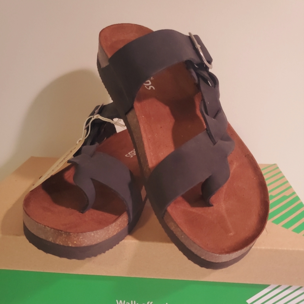 White Mountain Footbeds - Crawford - Black Womens 7 Leather